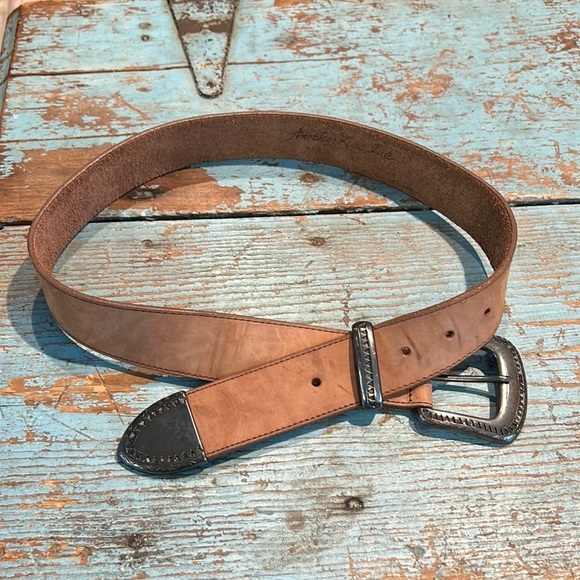 Another Line, Inc. brown belt with silver detail size Medium - Picture 1 of 5